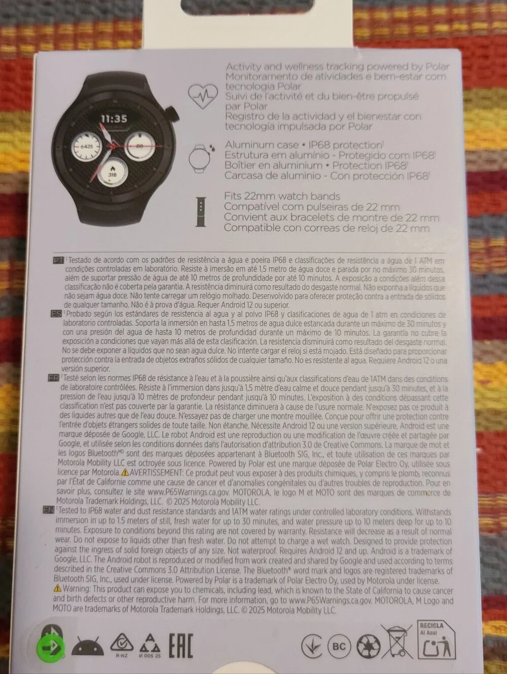 Motorola Moto Watch 2026 XT2547-Fitness & Health Powered by Polar